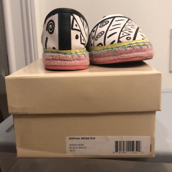 Sophia Webster flat espadrilles in box with dust bag size 38 (8) - Picture 3 of 5